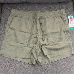 NWT Nautica Ladies Linen Blend Short Green , Size XL or XXL